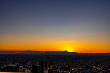 Obraz premium 富士山と太陽