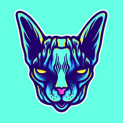 head of  sphinx cat egypt vector illustration