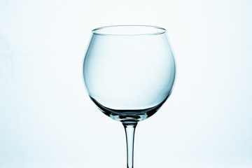 isolated empty glass on a white background.