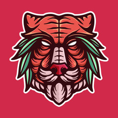 head of tiger vector illustration