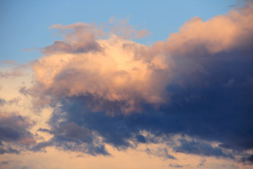 Big white clouds on a high blue sky