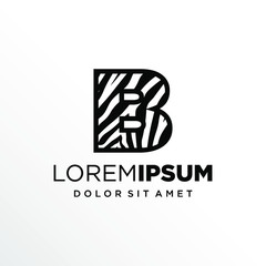 Initial Letter B Zebra Logo Design