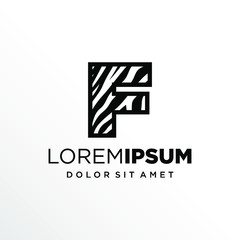 Obraz premium Initial Letter F Zebra Logo Design