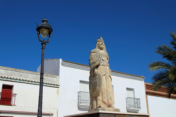  statue Taifa of  Niebla, Emir of the Algarve. Province of Huelva, Andalusia, Spain