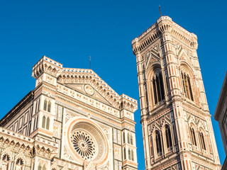 Fototapeta premium Sunset light in Santa Maria del Fiore cathedral in Firenze