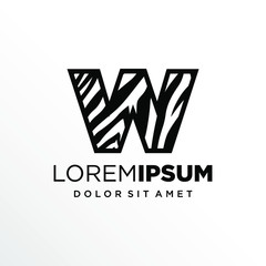 Initial Letter W Zebra Logo Design