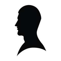 Man head silhouette vector on white