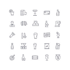 Line icons set. Pub pack. Vector illustration 
