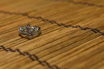 woman silver ring with Cubic Zirconia 