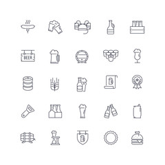 Line icons set. Beer pack. Vector illustration
