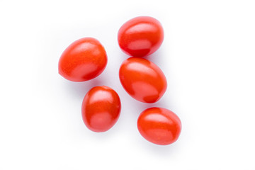 red fresh tomatoes isolated on white background, young natural vegetables have vitamins for human body, people making salads and other dishes from it. food, vegetables concept