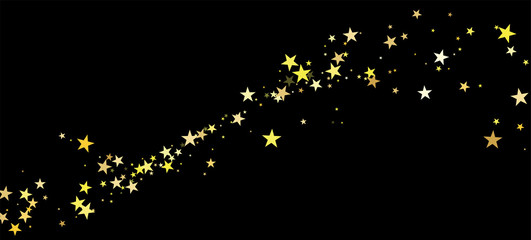 Gold Stars Vector Confetti Isolated. Festive Banner. Luxury New Year, Christmas Birthday 