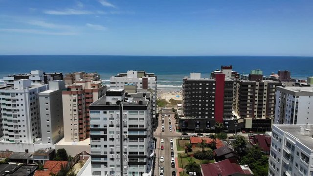 Aerial view of Cap&atilde;o da Canoa Beach in Rio Grande do Sul. Beach in southern Brazil.