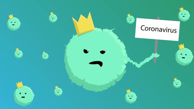 Coronovirus bacteria flat animation. Cartoon, infographics