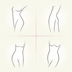 Woman body beauty logo concept. Weight loss. Vector illustration