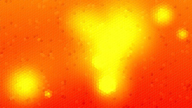 Low poly abstract background with bright flashes and arbitrary motion of spots with a loop.