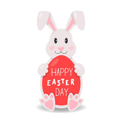 Black-white vector illustration. In the shape of an egg with the inscription Happy Easter. Hand lettering. Elements and text are drawn by hand, isolated on a white background.