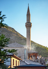 View on the historic old town of Mostar