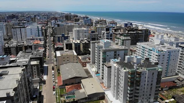 Aerial view of Cap&atilde;o da Canoa Beach in Rio Grande do Sul. Beach in southern Brazil.