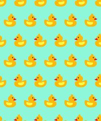 Yellow duck seamless vector pattern