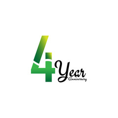 4 Years Anniversary Celebration Logo Vector Template Design Illustration
