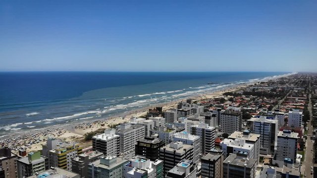 Aerial view of Cap&atilde;o da Canoa Beach in Rio Grande do Sul. Beach in southern Brazil.