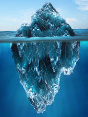 Tip of an Iceberg floating in the water - obrazy, fototapety, plakaty