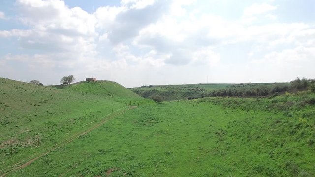 Flying in the Hazor Valley near the Citadel of Tel Hazor. Israel. DJI-0003-01