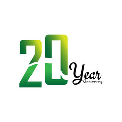 20 Years Anniversary Celebration Logo Vector Template Design Illustration