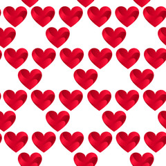 Fototapeta na wymiar Seamless Pattern with Red Hearts on White