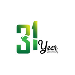 31 Years Anniversary Celebration Logo Vector Template Design Illustration