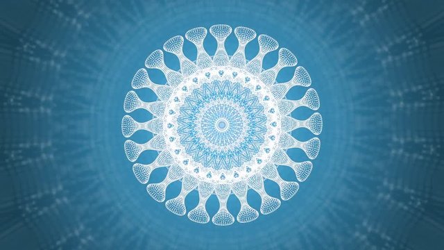 Abstract visualisaton of seamless water splash in repetative motion over blue background.