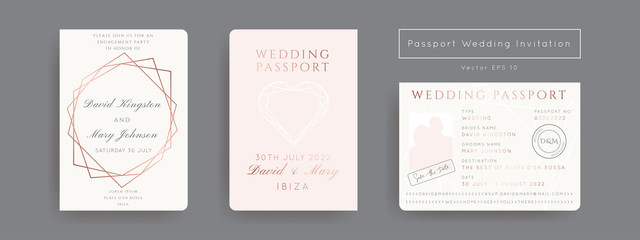 Destination Wedding Pass Vector - obrazy, fototapety, plakaty