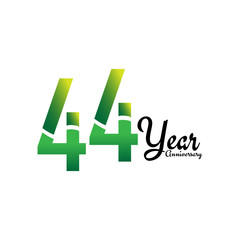 44 Years Anniversary Celebration Logo Vector Template Design Illustration