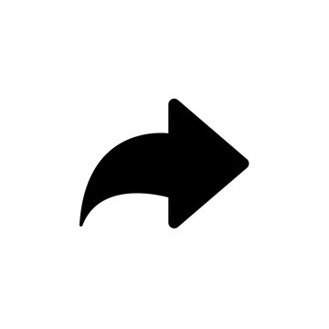 Curved vector arrow. Black arrow for going to page. Vector illustration. EPS 10