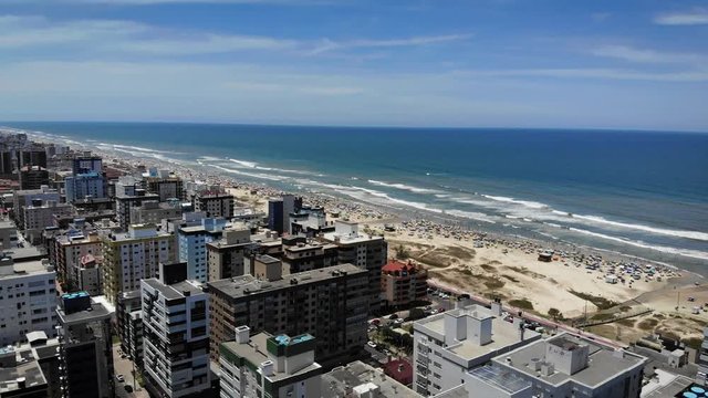 Aerial view of Cap&atilde;o da Canoa Beach in Rio Grande do Sul. Beach in southern Brazil.