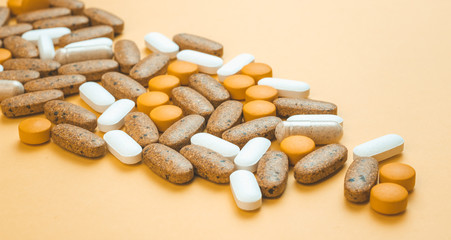 Assorted mix of tablets, vitamins, drugs