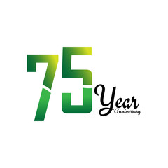 75 Years Anniversary Celebration Logo Vector Template Design Illustration