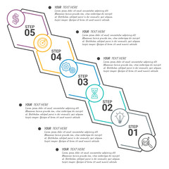 Presentation business infographic template with 3, 4, 5, 6 options. Vector illustration.