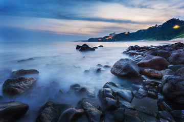 Seaside rocks at Jeju Island, South Korea.