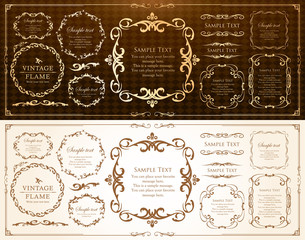 ウエディングデコレーション　デザイン素材セット　ビンテージ　フレーム　高級感　アンティーク