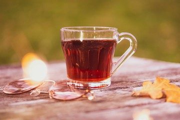 Cozy autumn tea time.