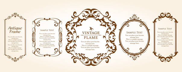 ウエディングデコレーション　デザイン素材セット　ビンテージ　フレーム　高級感　アンティーク