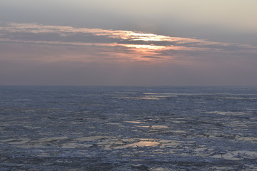 Fototapeta na wymiar Winter op de Waddenzee Holland