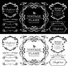 ウエディングデコレーション　デザイン素材セット　ビンテージ　フレーム　高級感　アンティーク