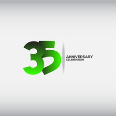 35 Years Anniversary Celebration Logo Vector Template Design Illustration