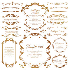 ウエディングデコレーション　デザイン素材セット　ビンテージ　フレーム　高級感　アンティーク