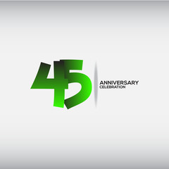 45 Years Anniversary Celebration Logo Vector Template Design Illustration