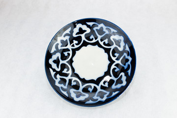 Uzbekistan plate for pilaf with traditional ornament