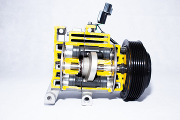 Cutted car air conditioning compressor